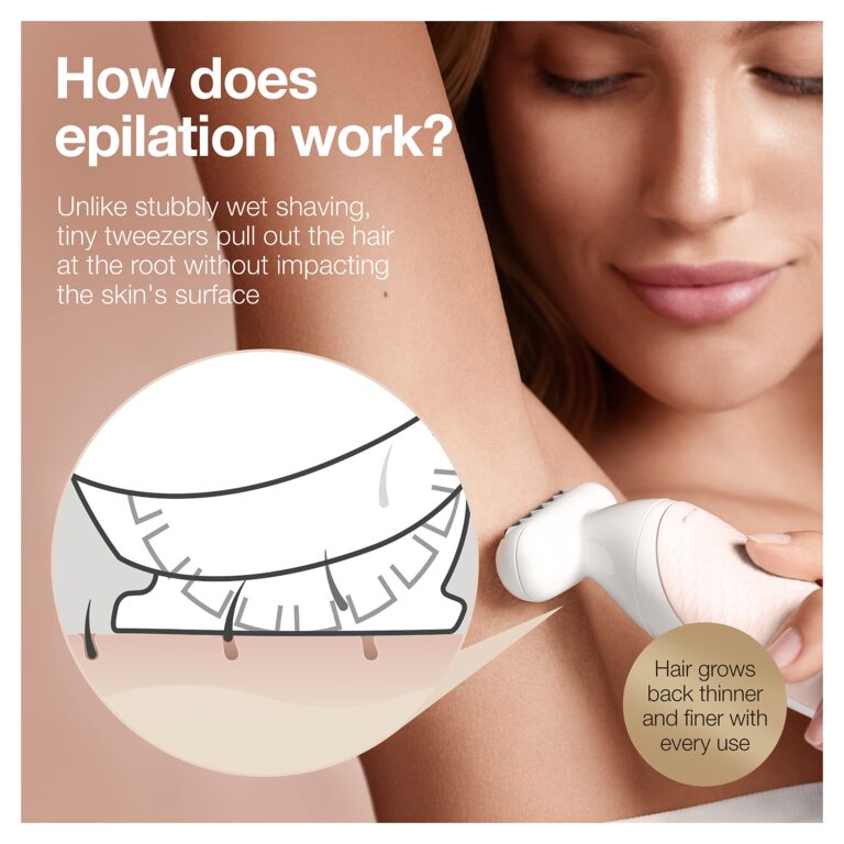 Braun Epilator Silk-épil 9 9-030 with Flexible Head, Facial Hair Removal for Women and Men, Hair Removal Device, Shaver & Trimmer, Cordless, Rechargeable, Wet & Dry, Beauty Kit with Body Massage Pad - Image 3