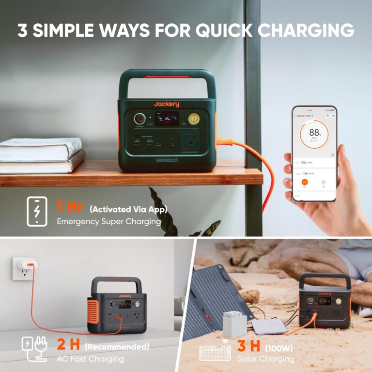 Jackery Explorer 240 v2 Portable Power Station, 256Wh LiFePO4 Battery with 300W AC/100W USB-C Output, 1Hr Fast Charging, Versatile Scenarios-Outdoor/Camping/RV/Travel/Emergency Backup - Image 6