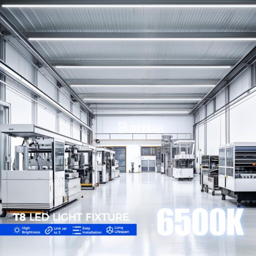 Barrina 8FT LED Shop Light, 100W 15000LM 6500K Super Bright White, Linkable T8 Shop Lighting LED V Shape Led Tube Lights, Ceiling Lights Fixtures for Garage, Workshop, ETL Listed, 10 Pack - Image 7