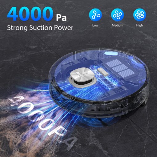 Tikom Robot Vacuum and Mop with LiDAR Navigation L9000, 4000Pa Robotic Vacuum Cleaner, 150Min Max, Smart Mapping, Good for Pet Hair, Carpet, Hard Floor - Image 7