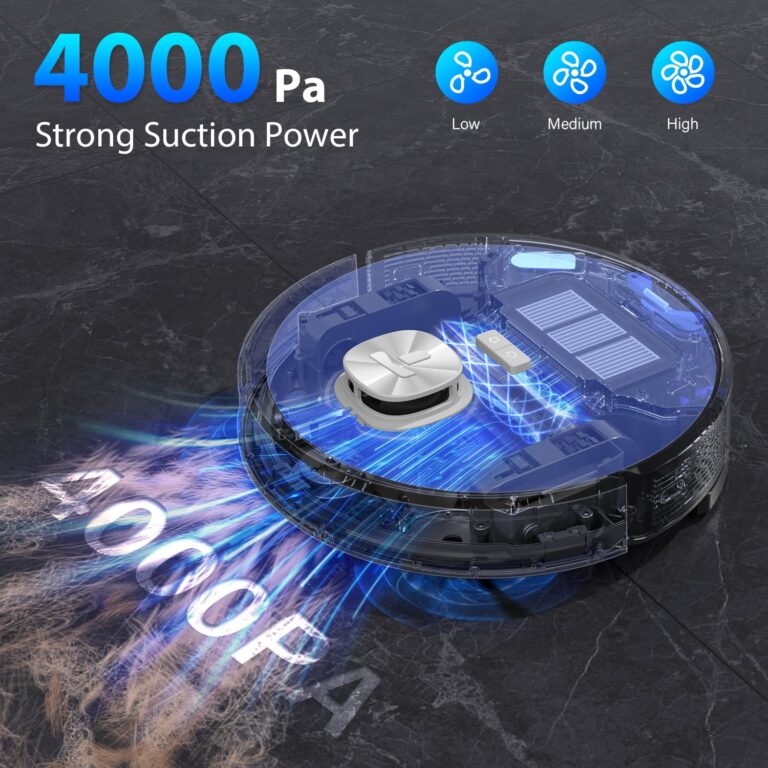 Tikom Robot Vacuum and Mop with LiDAR Navigation L9000, 4000Pa Robotic Vacuum Cleaner, 150Min Max, Smart Mapping, Good for Pet Hair, Carpet, Hard Floor - Image 7