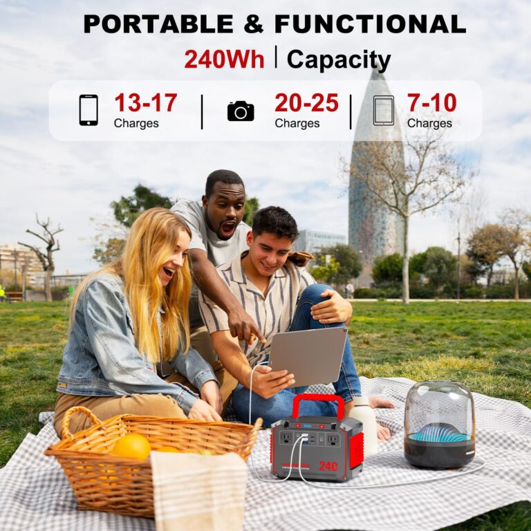MARBERO Portable Power Station 240Wh 350W Peak Camping Portable Power Bank with AC Outlet 110V(3*USB A, 2*USB C, 2*AC,2*DC) Solar Generator for Outdoor Travel Home Emergency Hurricane - Image 7