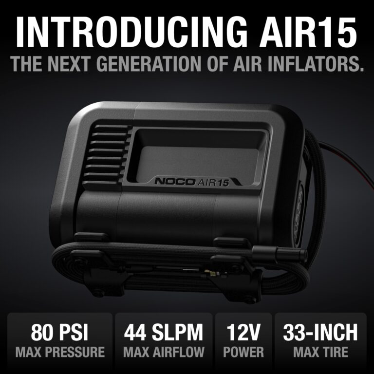 NOCO AIR15 UltraFast 15A Tire Inflator, 12V Portable Air Compressor Pump, Rated at 80 PSI, Inflates Tires from 0-40 PSI in 2.9 Minutes with a Digital Gauge, Smart Pressure and Auto-Shutoff - Image 7