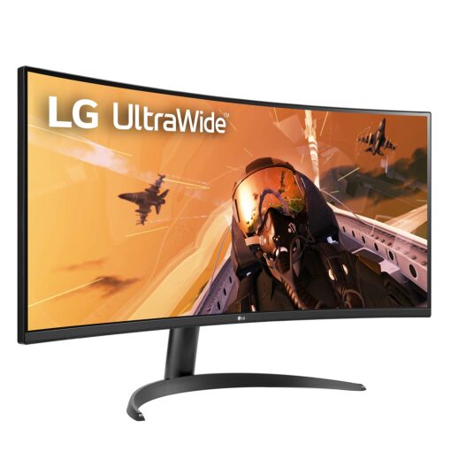 LG 34WP60C-B 34-Inch 21:9 Curved UltraWide QHD (3440x1440) Gaming Computer Monitor with 160Hz sRGB 99% Color Gamut and HDR 10, AMD FreeSync Premium and 3-Side Virtually Borderless Screen Tilt,Black - Image 3