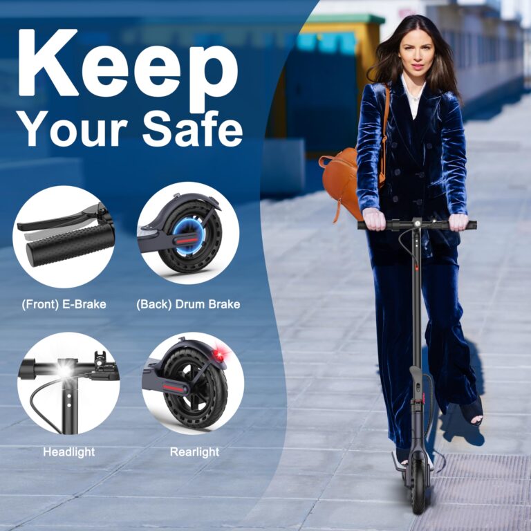Electric Scooter 8.5" Solid Tires 350W Motor 10.5Ah Battery Up to 23 Miles Range 19 Mph Speed Portable Folding Commuting Scooter Double Braking System, Max Load 264Ibs - Image 5