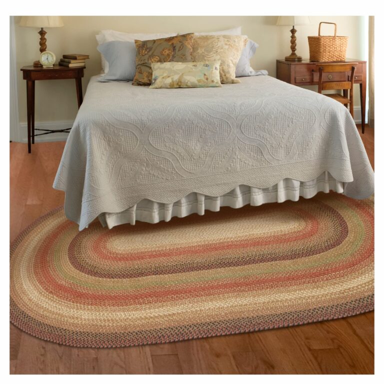 Homespice Gingerbread Jute Brown Braided Rugs 5x8' Oval for Living Room, Bedroom Rug and Dining Room. Pet Friendly. Decor Styles- Farmhouse Rug, Rustic, Vintage, Cottage, Primitive, Country, Boho Rug