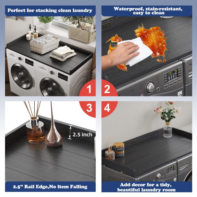 ClimbHope Washer Dryer Countertop HDPE No Installation - Washer and Dryer Topper Covers for The Top Laundry Room Organization and Storage Waterproof - Image 3