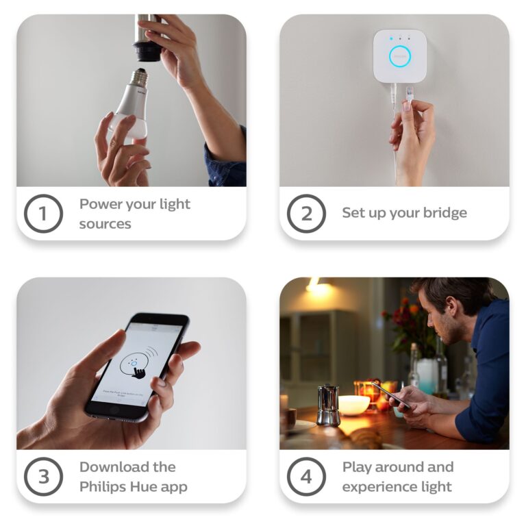 Philips Hue White and Color Ambiance A19 60W Equivalent LED Smart Bulb Starter Kit (3 A19 Bulbs and 1 Hub Compatible with Amazon Alexa Apple HomeKit and Google Assistant), (Model: 464479) - Image 5