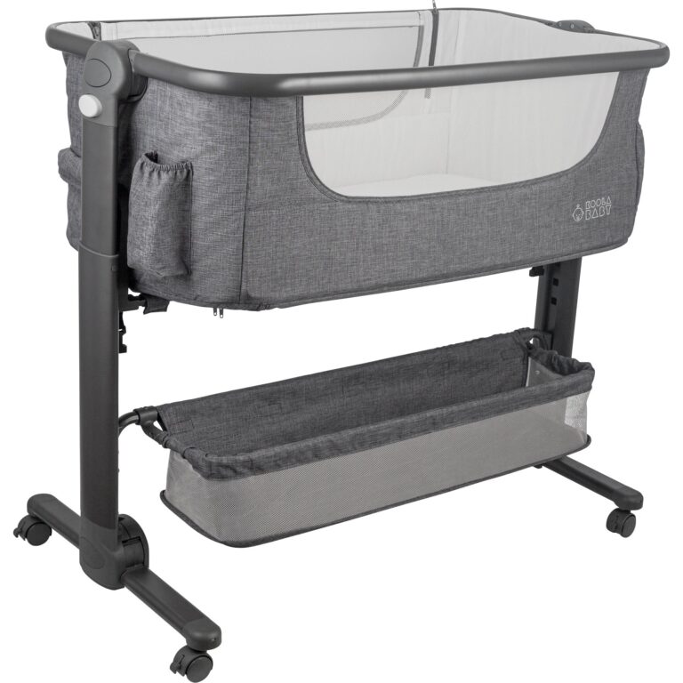KoolerThings Baby Bassinet, Bedside Sleeper for Baby, Easy Folding Portable Crib with Storage Basket for Newborn, Bedside Bassinet, Comfy Mattress/Travel Bag Included (Bassinet) (Grey) - Image 8