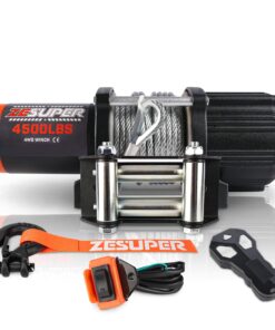 ZESUPER 4500-lb Waterproof Winch Waterproof IP67 Electric Winch with Hawse Fairlead, with Both Wireless Handheld Remote (Steel Cable)