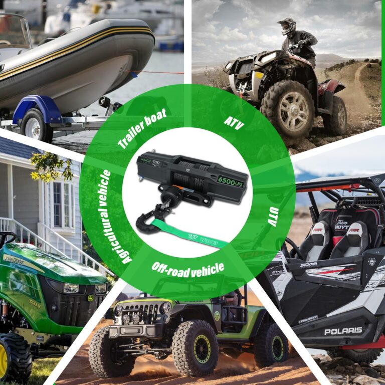 TYT 6500 lb UTV Winch Kit,12 Volt DC Electric Trailer Winch with Wireless Remote and Wired Switch,1/4" x 50FT Synthetic Rope Winch with Rubber Stopper and Mounting Plate - Image 2