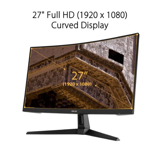 ASUS TUF Gaming VG27VH1B 27” Curved Monitor, 1080P Full HD, 165Hz (Supports 144Hz), Extreme Low Motion Blur, Adaptive-sync, FreeSync Premium, 1ms, Eye Care, HDMI D-Sub, BLACK - Image 7