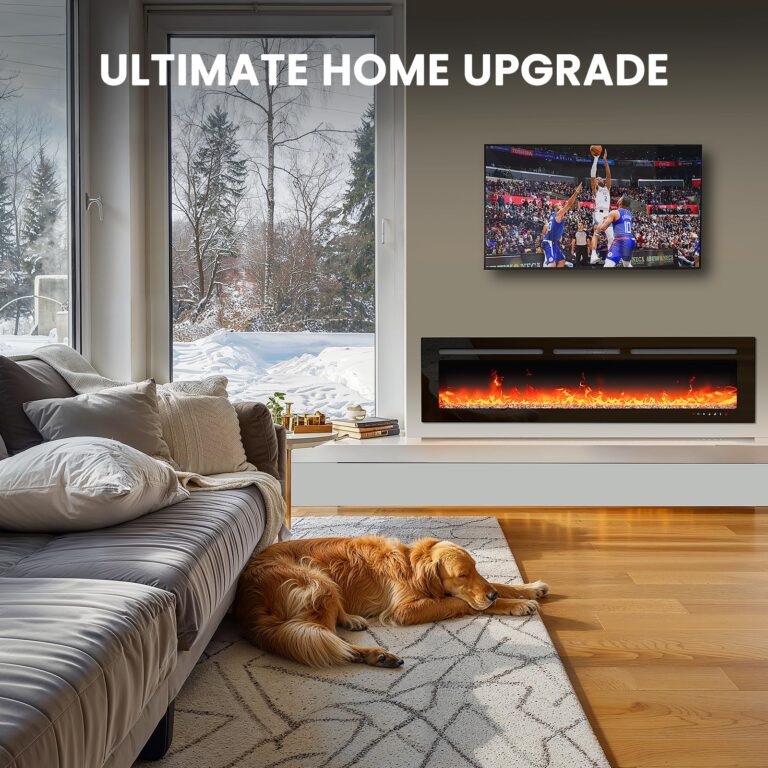 Silonn 50″Smart Electric Fireplace Heater with App & Remote Control, 5300 BTU Heat Output, Ultra-Slim Wall-Mounted or Recessed Electric Fireplace Inserts with Timer, 20 Flame Colors,WiFi Enabled - Image 4