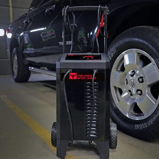 Schumacher Electric Farm and Ranch Wheeled Battery Charger and Engine Starter, FR01336, 4-in-1, Fully Automatic, 250 Cranking Amps, 50 Amp Boost Mode, 6V, 12V, for Car, Truck, Marine - Image 6