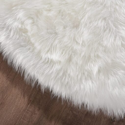 ORINOVA White Rugs for Living Room 6x9 Area Rugs for Bedroom Large Washable Faux Sheepskin Fluffy Fur Rug Nursery Rugs Room Décor - Image 2