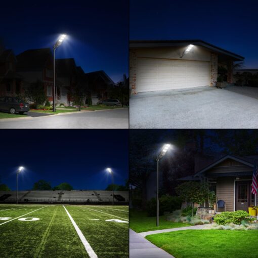 LANGY Solar Street Light Outdoor, Upgraded Solar Parking Lot Lights Dusk to Dawn, IP67 Waterproof 6500K 18000LM, Solar Street Light Motion Sensor with Remote Control for Commercial, Yard (2Pack) - Image 4