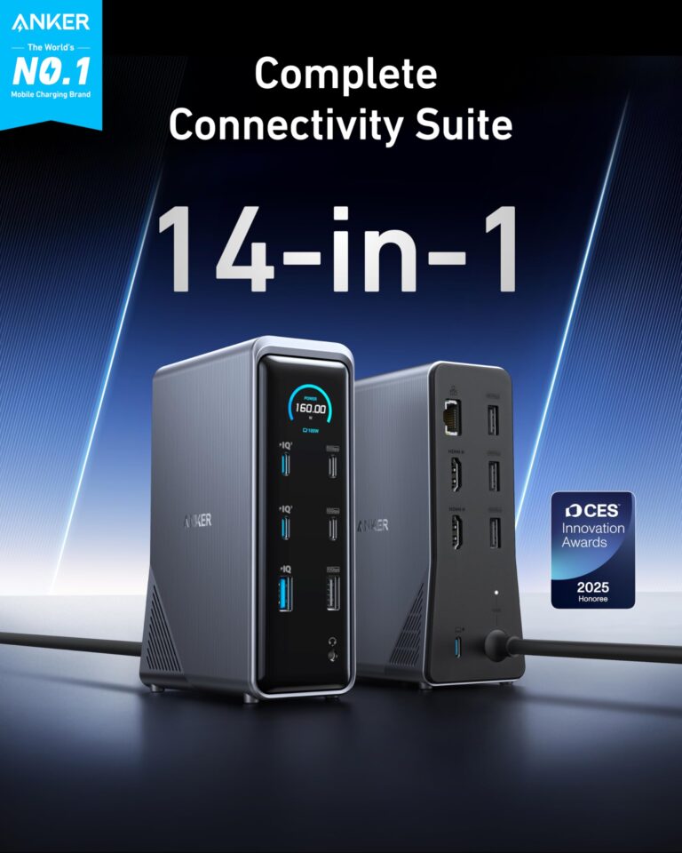 Anker Prime Docking Station, 14-Port with 160W Max Output, 10Gbps Fast Data Transfer, Real-Time Smart Interface, Audio and Ethernet Ports, Dual 4K Displays for Dell, HP, Lenovo and More - Image 6