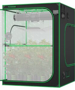 VIVOSUN P558 60"×60"×80" PRO Grow Tent, with Thick 1 inch Poles, Strengthened High Reflective Mylar Oxford Fabric, Extra Hanging Bars & High CFM Kit for Hydroponics Indoor Plant for AeroLight A200SE×3