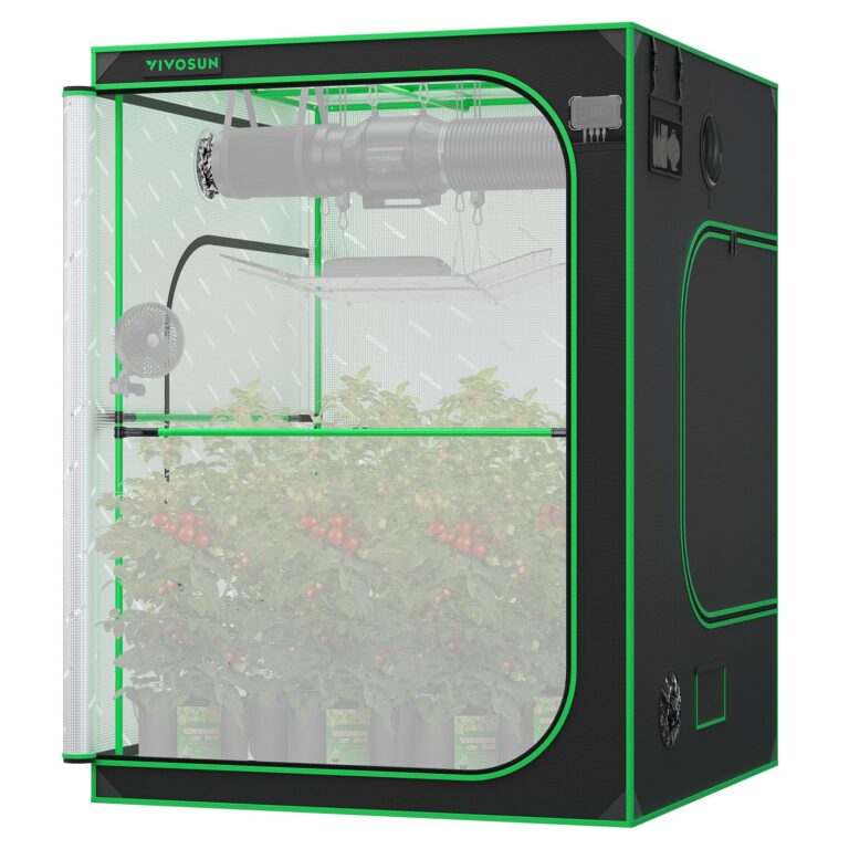 VIVOSUN P558 60"×60"×80" PRO Grow Tent, with Thick 1 inch Poles, Strengthened High Reflective Mylar Oxford Fabric, Extra Hanging Bars & High CFM Kit for Hydroponics Indoor Plant for AeroLight A200SE×3