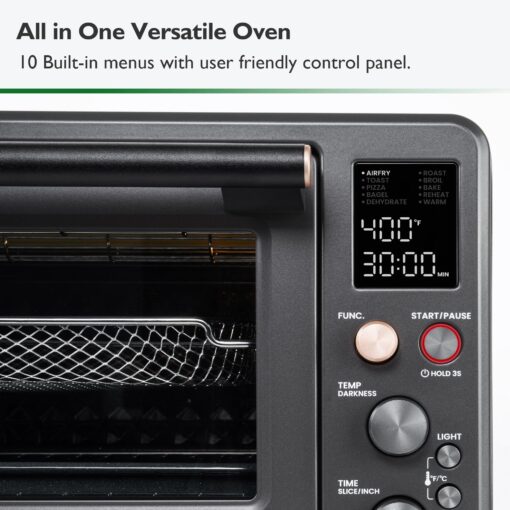 VAL CUCINA Infrared Heating Air Fryer Toaster Oven Combo, with Non-toxic Enamel-coated Interior, Extra Large Countertop Convection Oven 10-in-1 Combo, 6-Slice Toast, Enamel Baking Pan Easy Clean - Image 8