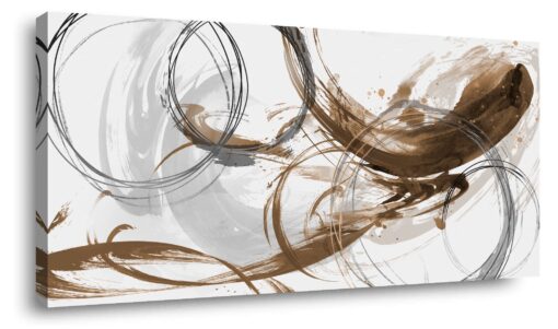 Sxurmtiie Canvas Wall Art Abstract Art Paintings brown Fantasy Colorful Graffiti on White Background 30inchx60inch Modern Artwork wall Decor for Living Room Bedroom Kitchen