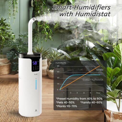 Humidifier large room, Lacidoll 16L/4.2Gal Whole house Humidifier 2000 sq.ft. Ultrasonic Cool Mist Humidifier for Home with Extension Tube, Quiet Bedroom Humidifier with Aroma Box, White - Image 3