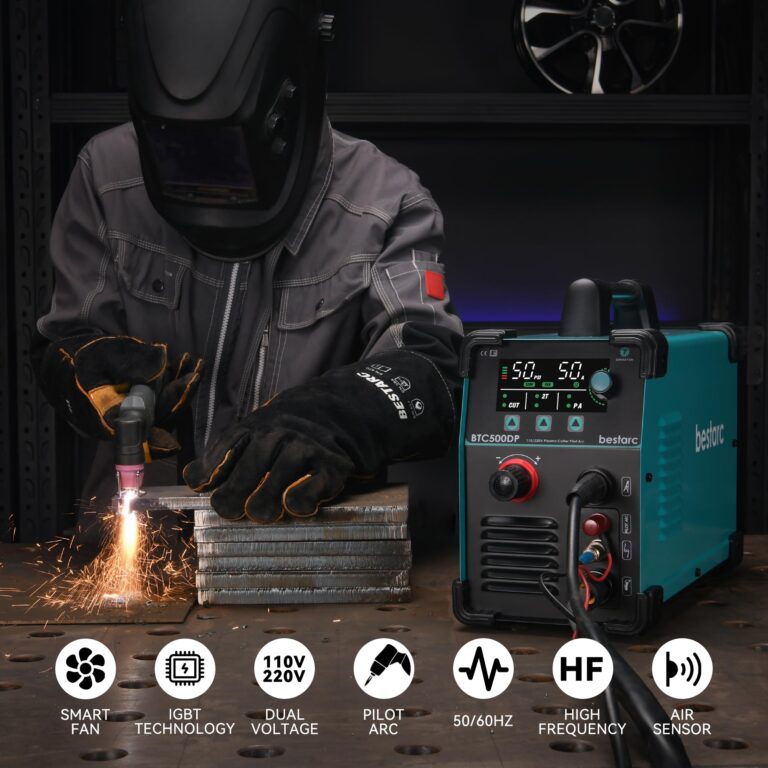 bestarc Plasma Cutter, Non Touch Pilot Arc, Air Sensor Technology, Large Digital Display Screen, BTC500DP 7Gen 50Amps 110/220V Dual Voltage, IGBT Plasma Cutter Machine (BTC500DP 7GEN 110/220V) - Image 4