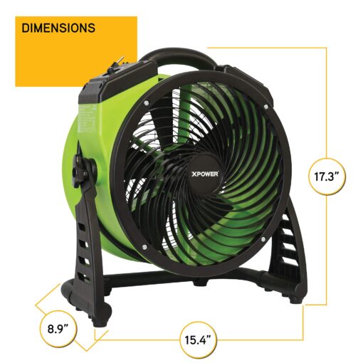 XPOWER FC-200 Heavy Duty Industrial High Velocity Whole Room Air Mover Air Circulator Utility Floor Fan, 4 Speeds, Timer, 13 inch, 1300 CFM - Image 3