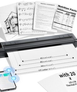 Phomemo Ultra-Light Q302 Portable Printer, Wireless Inkless Thermal, WiFi Bluetooth for US Letter/A4/A5/B5 Thermal Paper, Compact Printer, Compatible with Android iOS Phone & Laptop