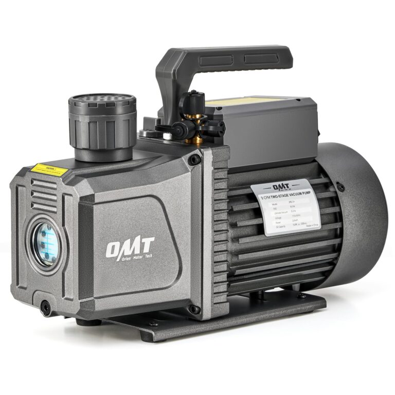 Orion Motor Tech 2 Stage Vacuum Pump, 9 cfm 3/4 hp HVAC Rotary Vane Vacuum Pump with 1.5 Micron Ultimate Vacuum, Two Stage Air Vacuum Pump for R22 R134a R410a HVAC Servicing