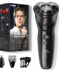 rategist Cordless Electric Razor for Men: 3-in-1 Shaver for Beard/Nose/Sideburns - IPX7 Waterproof Travel Kit - Turbo Speed & Precision Blades