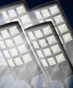 Heisolcool Solar Street Lights Outdoor Waterproof, 23000LM 320° Wide Angle Flood Light, LED Solar Parking Light with Motion Sensor and Remote Control, Suitable for Street, Parking lot-4PACK