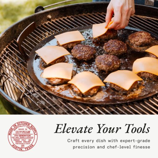 Made In Cookware - Seasoned 17" Round Carbon Steel Griddle - (Like Cast Iron, but Better) - Professional Cookware - Crafted in Sweden - Induction Compatible - Image 3
