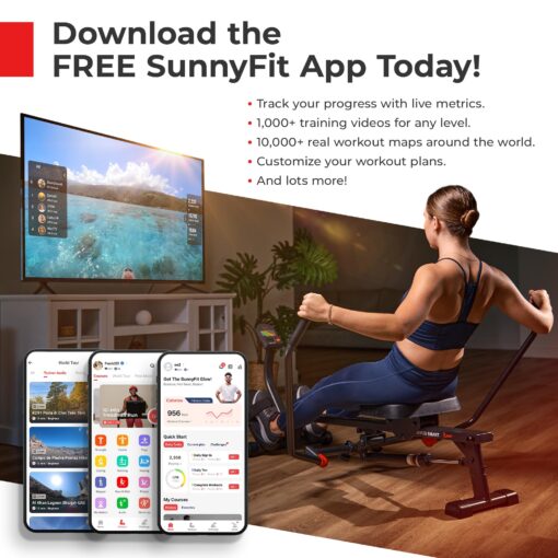 Sunny Health & Fitness Smart Portable Fully Assembled Magnetic Under Desk Elliptical Peddler, Foot & Leg Pedal Exerciser - SF-E323017 - Image 2