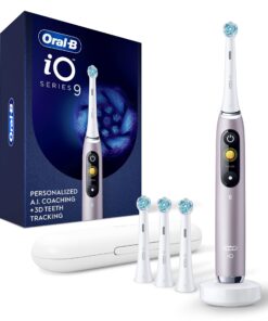 Oral-B iO Series 9 Electric Toothbrush with 3 Replacement Brush Heads, Rose Quartz