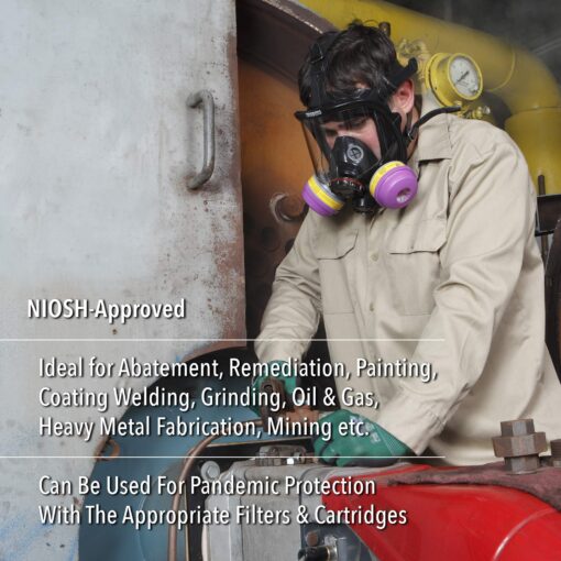NORTH Honeywell Safety Products 760008A Safety Products, 7600 Series Full Facepiece Respirator, Dual Cartridge, Medium/Large - Image 2