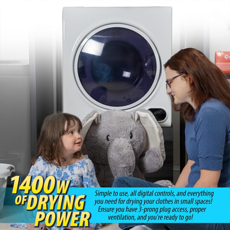 Deco Home 1400W Front Load Laundry Tumble Dryer Machine with Stainless Steel Tub, 4 Drying Programs, Automatic Humidity Sensor, LCD Touch Panel, Exhaust Pipe - Image 8