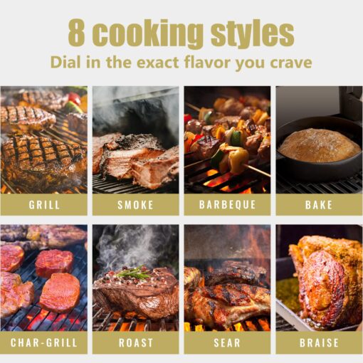 Hello.Dr Portable Wood Pellet Grill and Smoker,Electric Outdoor 8 in 1 Tabletop Grills for RV Camping Tailgating RV Cooking BBQ, Intelligent Temperature Control and Superheated Steam Technology,Red - Image 4