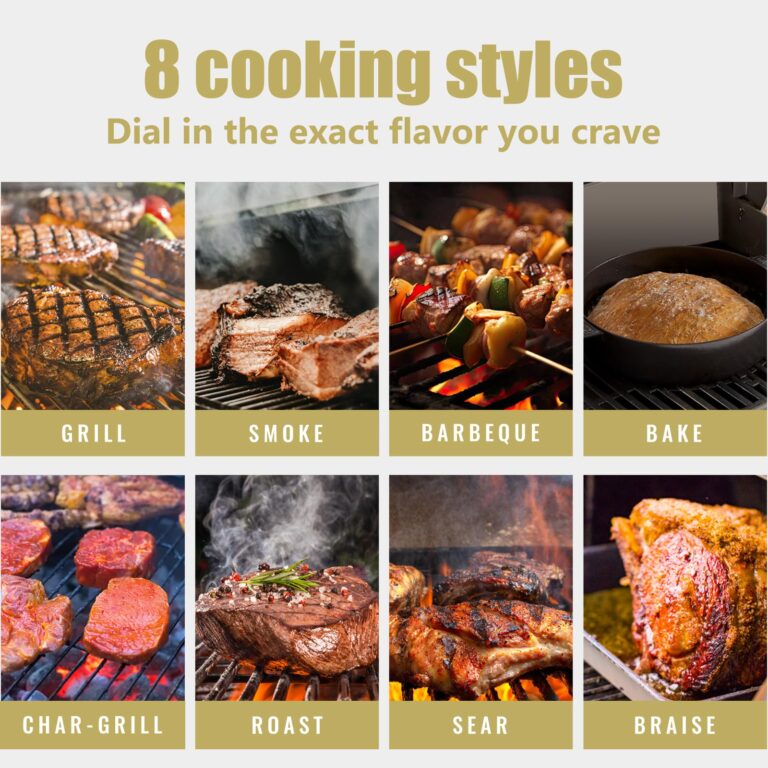 Hello.Dr Portable Wood Pellet Grill and Smoker,Electric Outdoor 8 in 1 Tabletop Grills for RV Camping Tailgating RV Cooking BBQ, Intelligent Temperature Control and Superheated Steam Technology,Red - Image 4