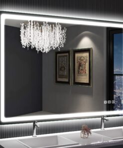 SBAGNO 28x40 LED-Bathroom-Mirror-with-Bluetooth, Dimmable-Lighted-Bathroom-Vanity-Mirror-with-3-Colors，Backlit + Front Lit, Memory Function, Anti-Fog, Tempered Glass, Horizontal/Vertical