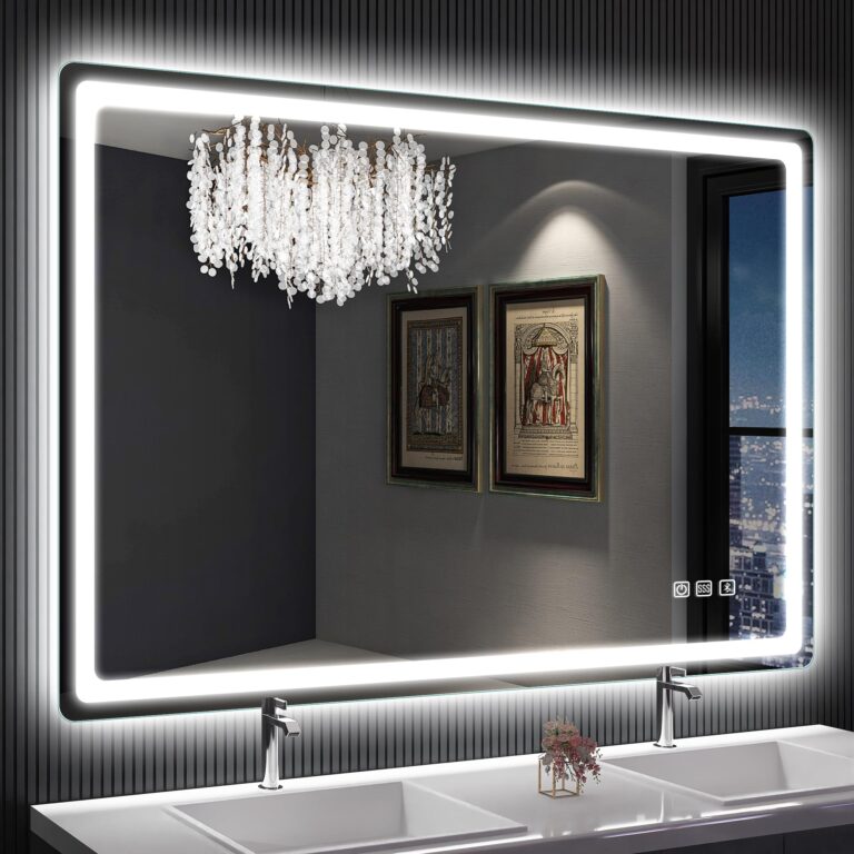 SBAGNO 28x40 LED-Bathroom-Mirror-with-Bluetooth, Dimmable-Lighted-Bathroom-Vanity-Mirror-with-3-Colors，Backlit + Front Lit, Memory Function, Anti-Fog, Tempered Glass, Horizontal/Vertical