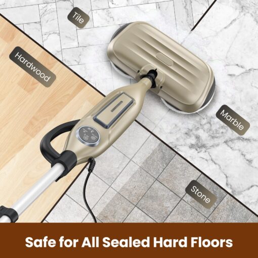 DEVOAC VM6 Scrubbing Steam Mop with Rotating Mop Pads, 10 in 1 Steam Mop, Lightweight Spin Mop & 3 Steam Modes & LED Headlights for Hard Floor Laminate Marble Floors - Image 7