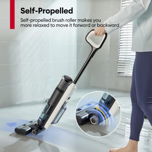 Ultenic Wet Dry Vacuum Cleaner,Cordless Vacuum Mop Combo with Self-Cleaning,Smart Mess Detection,50mins Runtime,3-in-1 Vacuum Mop for Hard Floors,Edge Cleaning,LED Display,Black,AC1 Elite - Image 4