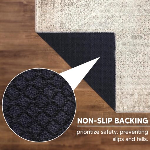 Keen Home Design 8x10 Rug - Machine Washable Area Rug with Non-Slip Backing, Ideal for Living Room, Dining Room, Bedroom - Vintage, Easy Clean, Durable, Low Pile Rug - (8' x 10') - Image 6