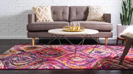 Unique Loom Estrella Collection Colorful, Abstract, Geometric, Gradient, Modern Area Rug, 8 ft x 11 ft, Multi/Pink - Image 8