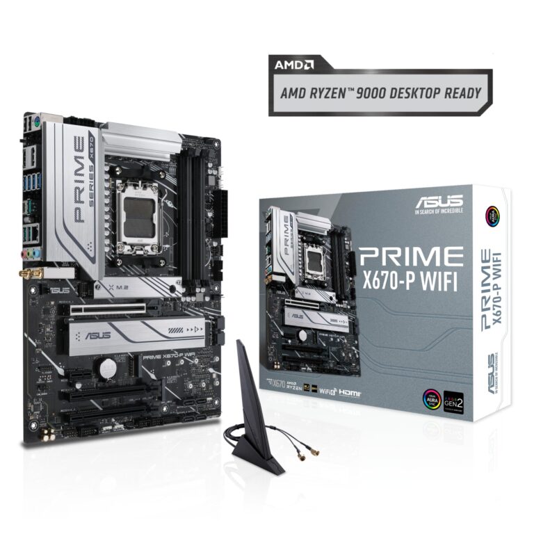 ASUS Prime X670-P WiFi AMD X670 AM5 Ryzen™ Desktop 9000 8000 & 7000 ATX Motherboard with Three M.2 Slots, DDR5, USB 3.2 Gen 2x2 Type-C®, USB4® Support, WiFi 6 and 2.5Gb Ethernet - Image 2