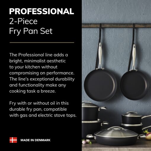 Scanpan Professional Fry Pan Set - Includes 9.5” & 11” Fry Pans - Easy-to-Use Nonstick Cookware - Dishwasher, Metal Utensil & Oven Safe - Made in Denmark - Image 6