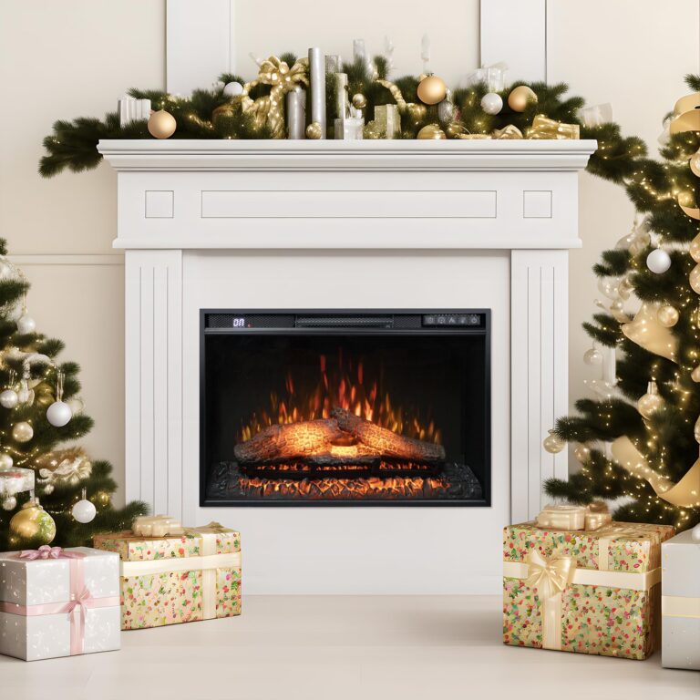 Oxhark Flame 26 Inches Electric Fireplace Inserts, 1500W Wall Recessed with Remote Control, Timer, 6 Brightness and 5 Speeds, Overheating Protection, Fireplace Heater for Indoor Use - Image 2