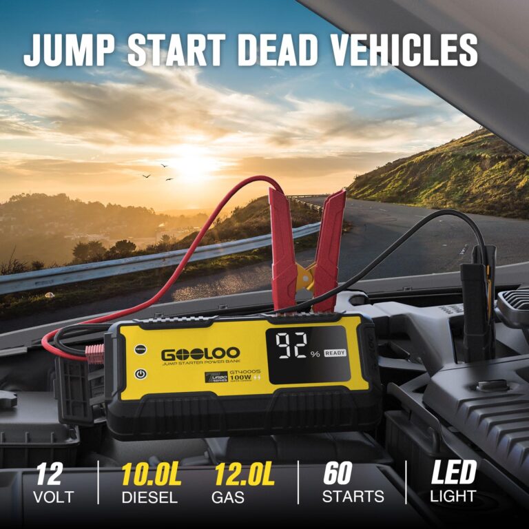 GOOLOO GT4000S Jump Starter 4000A Car Jumper Starter (Up to 10L Diesel 12L Gas Engines), 100W Fast-Charging Lithium Jump Box, SuperSafe Portable Car Battery Charger Power Bank for 12V Vehicles, Yellow - Image 8
