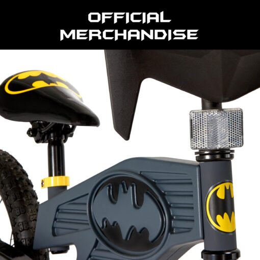 Batman 16 Inch Bike for Kids | Detachable Training Wheels for Safety and Balance | Pedal Powered Bicycle for Young Superheros Ages 4-8 | Perfect Boys & Girls Gift | Adjustable Seat - Image 3